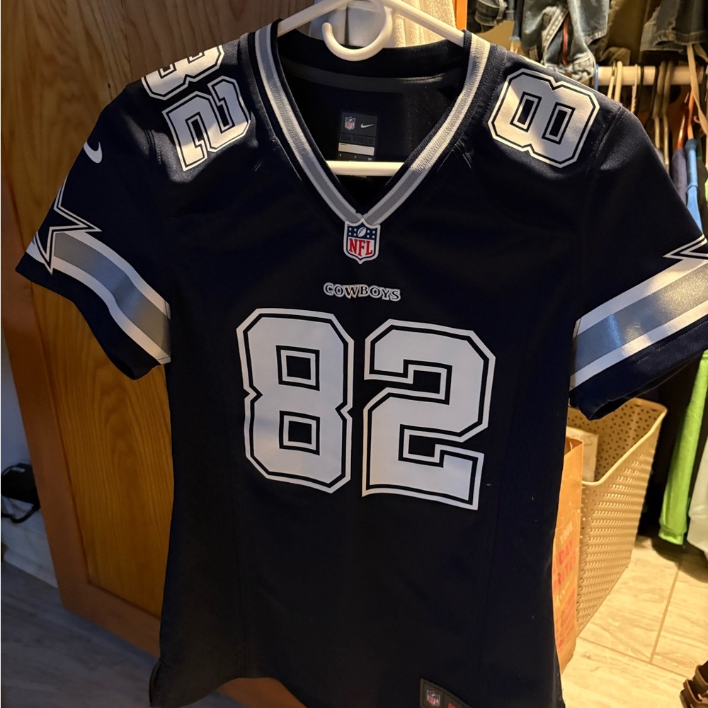 Nike Youth Dallas Cowboys Navy and White #82 Football Jersey